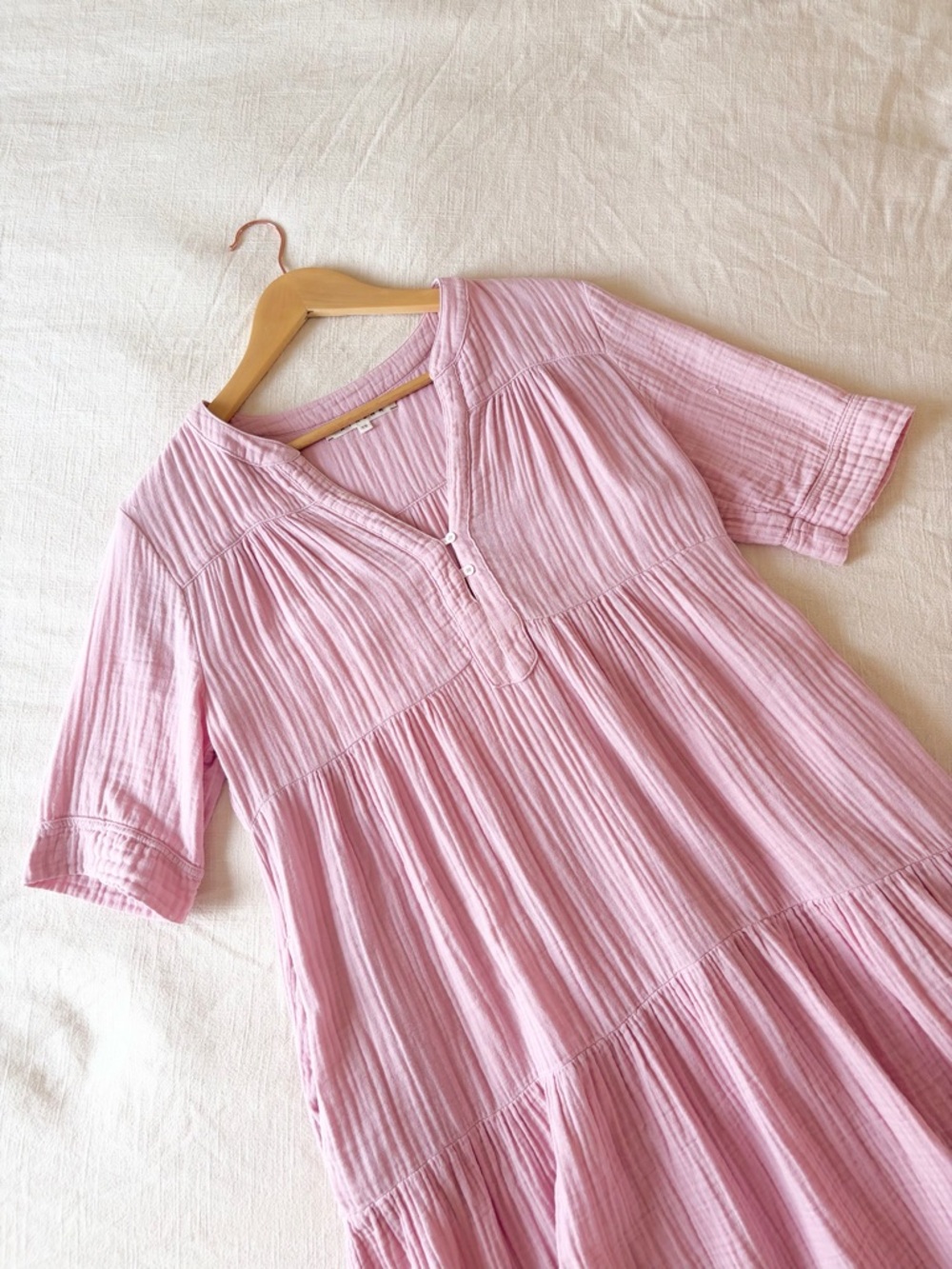 XiRENA | Pink Tiered Gauze Midi Dress